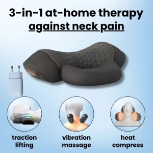 Okayso Electric Cervical Massage Pillow – Neck Traction Support with Hot Compress, Vibration Therapy & Memory Foam