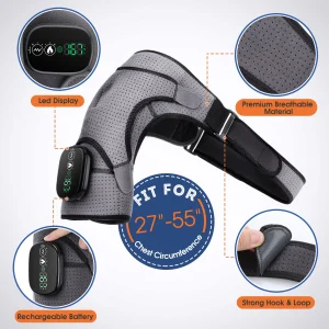 Electric Heating Shoulder Massager – Thermal & Vibration Therapy Brace for Arthritis Relief, Muscle Recovery & Joint Support
